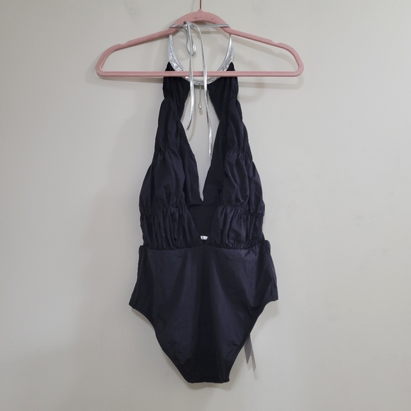 La Perla cut out one piece ruched swimsuit S black nwt - Picture 2 of 8